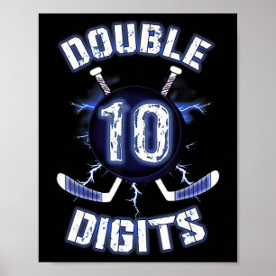 Poster Decoração de Aniversário de Dois Dígitos Hóquei no