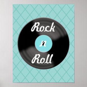 Pôster Decoração de Arte de Parede de Música de Registro 