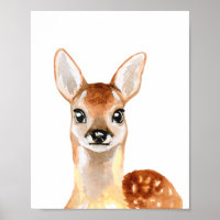Decoração de Berçário Adorável de Cervo Bebê em Aq