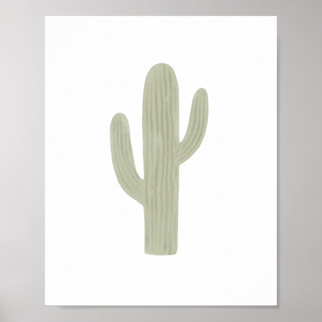 Poster Decoração de Berçário Boho Saguaro Cactus (Frente)