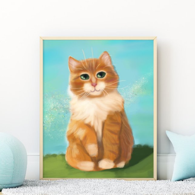 Poster Decoração de Berçário de Bebê e Crianças de Gato L (Criador carregado)