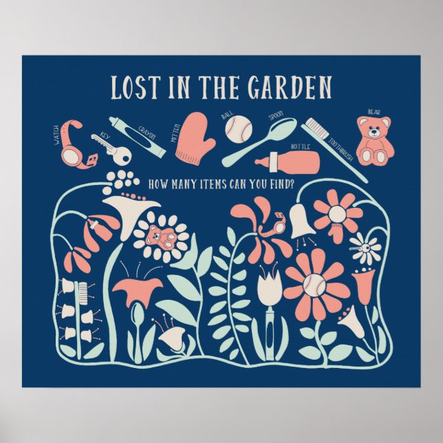 Poster Decoração de Berçário de Procurar e Encontrar Imag (Frente)