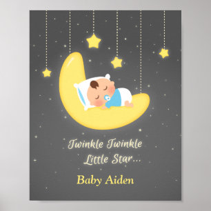 Pôster Decoração de Berçário Estrela Brilhante Estrelinha