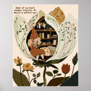 Poster Decoração de Cantinho de Leitura Cottagecore