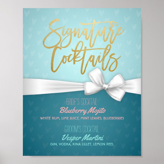 Poster Decoração de Casamento da Assinatura Chic Cocktail (Frente)