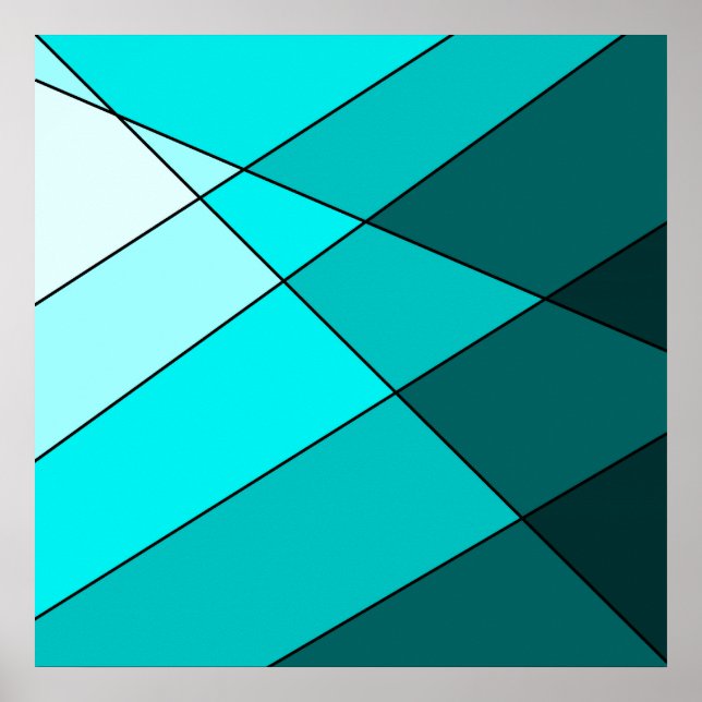 Poster decoração de chalé azul-aqua (Frente)