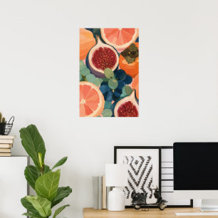 Poster Decoração de Cozinha de Vida Morta de Frutas de Ou