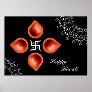 Poster Decoração de Diwali Lamps