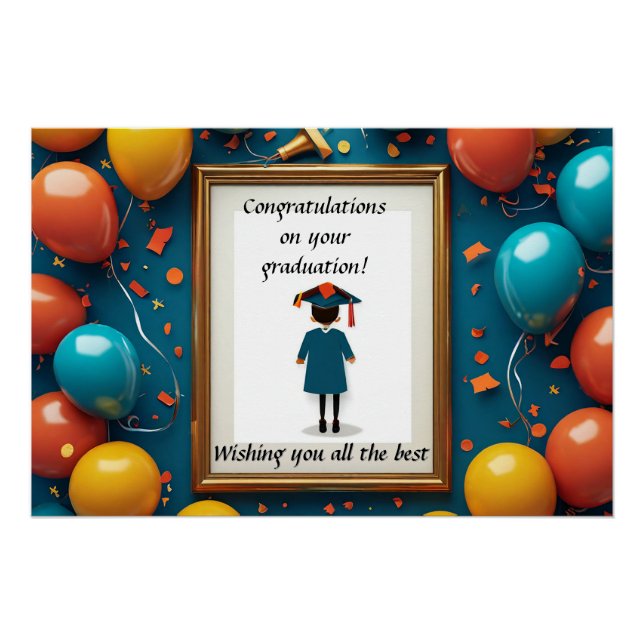 Pôster 🎓 Decoração de Festa de Formatura Com Balões (Frente)