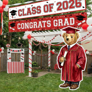 Poster Decoração de Festa de Formatura Imprimível Urso Ve
