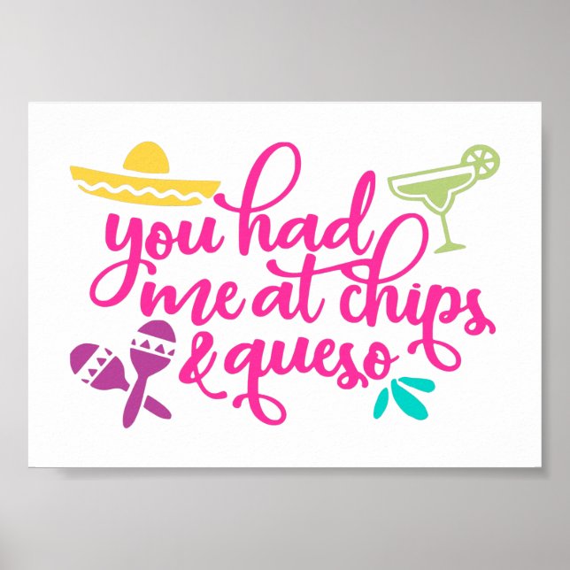 Poster Decoração de festa mexicana divertida com batatas  (Frente)