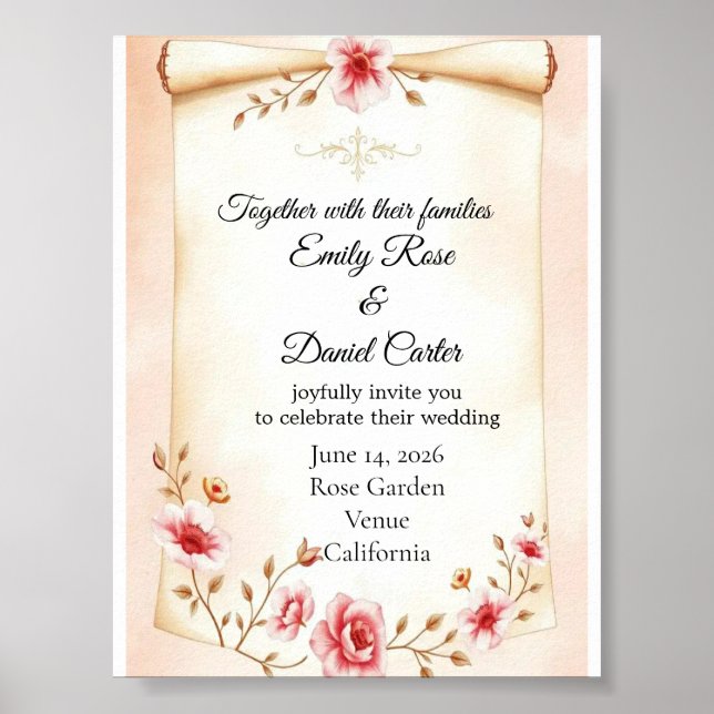 Poster Decoração de festa pós-casamento (Frente)