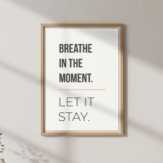 Poster Decoração de Meditação Calma, Citação Minimalista 