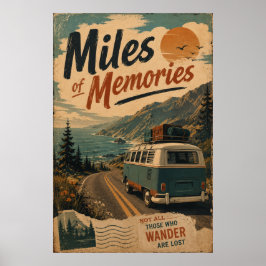 Poster Decoração de Memórias de Viagem pela Estrada Coste