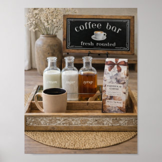 Poster Decoração de mesa de café em fazenda |