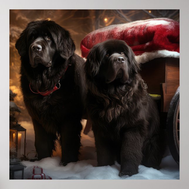 Poster Decoração de Natal de Newfound Snowy Sleigh (Frente)