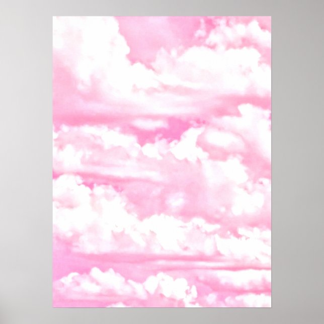 Poster Decoração de Nuvens Elegantes de rosas claro (Frente)