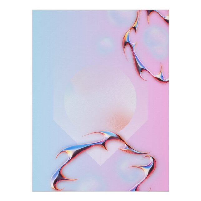 Pôster Decoração de 'Pastel e Cromo Suave' (Frente)