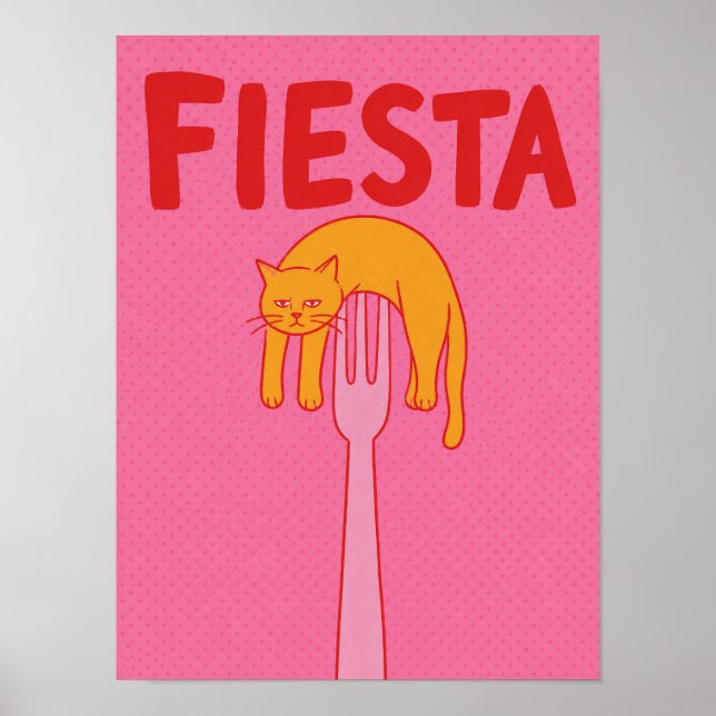 Poster decoração de quarto de gato laranja preguiçoso (Frente)