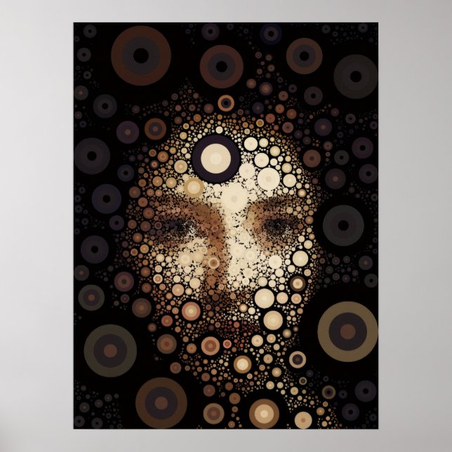 Poster Decoração de Retrato de Mulher Abstrata Digital Co (Frente)