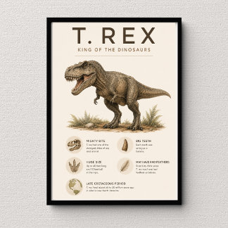 Poster Decoração de sala de aula de ciência T. Rex Educac