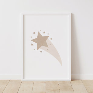 Poster Decoração de Sala de Estrelas Cadentes Neutras par