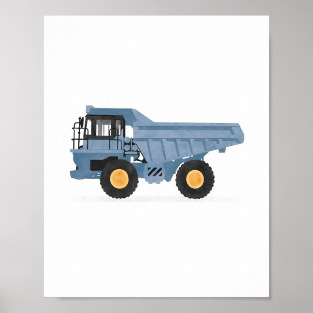 Poster Decoração de Veículo de Construção Caminhão Bascul (Frente)