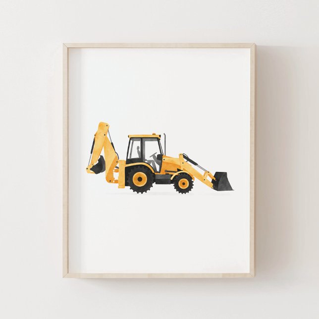 Poster Decoração de Veículo de Construção Carregadeira Re (Criador carregado)