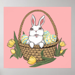 Pôster Decoração do Partido da Páscoa Festiva de Bunny