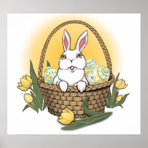 Pôster Decoração do Partido da Páscoa Festiva de Bunny