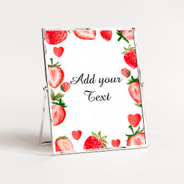 Poster Decoração do Sinal do Partido Strawberry | Sinal d