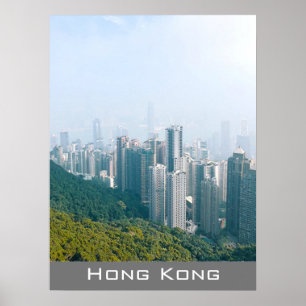 Poster Decoração do viagem de Hong Kong no horizonte de