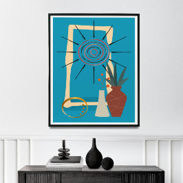 Poster Decoração doméstica moderna neutra do século médio