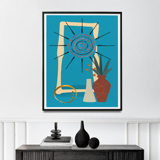 Poster Decoração doméstica moderna neutra do século médio