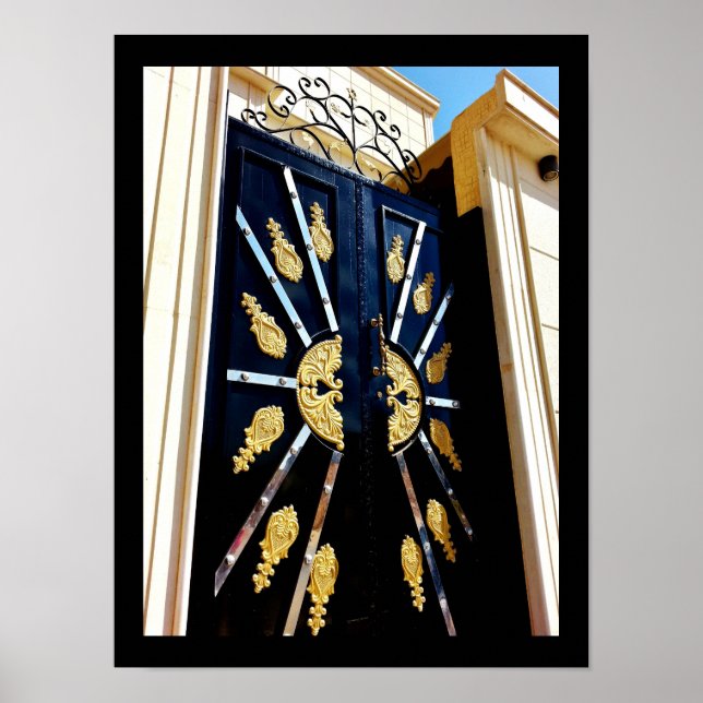 Poster Decoração Dourada da porta (Frente)