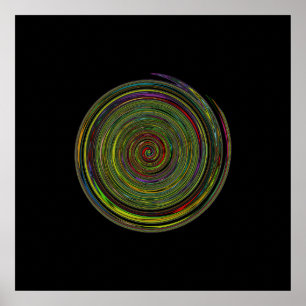 Poster decoração espiral hipnótica
