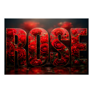 Pôster Decoração Floral Botânica de Luxo Rosa