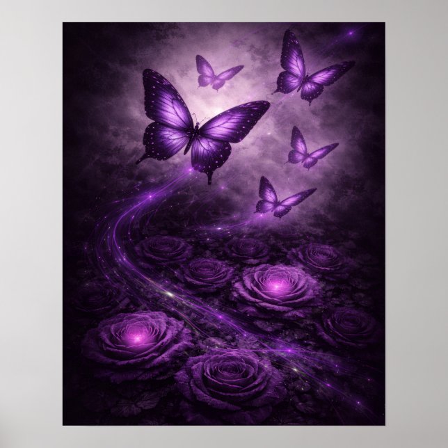 Poster Decoração Floral Gótica Dark Bloom (Frente)
