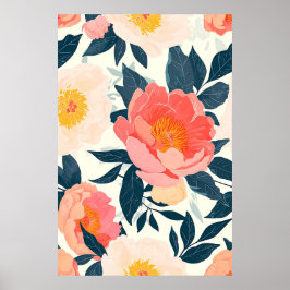 Poster Decoração Floral Vintage