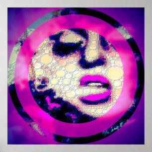 Poster Decoração fluorescente da arte abstracta da