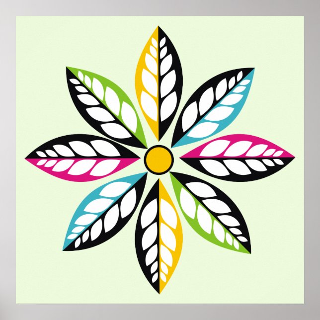 Pôster Decoração Folha moderna, abstrato verde (Frente)