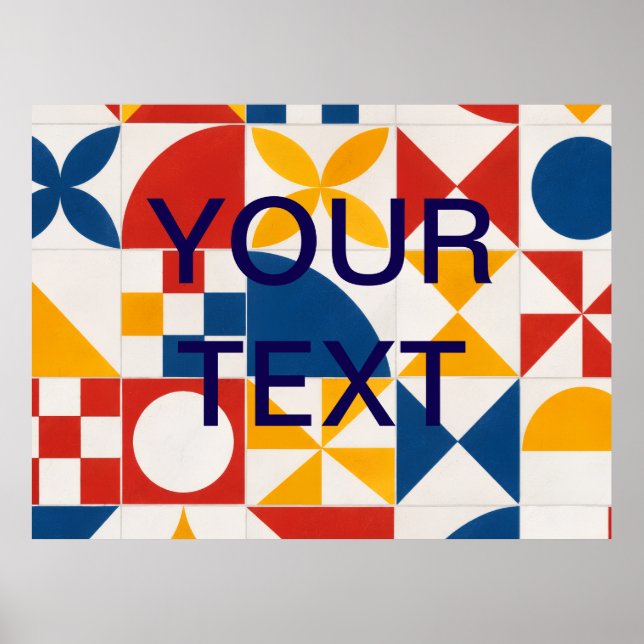 Poster Decoração Geométrica TEXTO PERSONALIZADO (Frente)