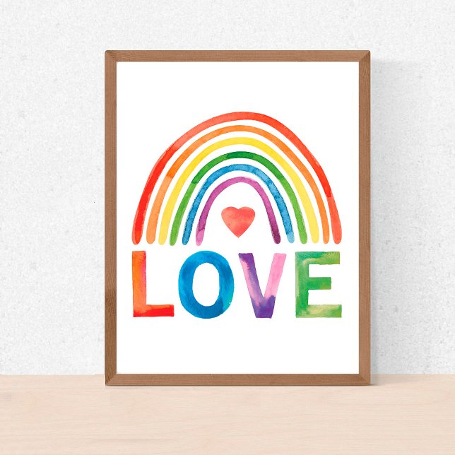 Poster Decoração Infantil Arco-Íris de Cores Vibrantes "A (Criador carregado)