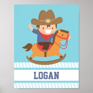 Pôster Decoração pequena da sala dos meninos do cavalo 