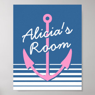 Pôster Decoração personalizada de quarto de berçário náut