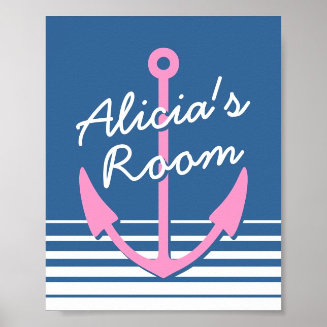 Pôster Decoração personalizada de quarto de berçário náut (Frente)