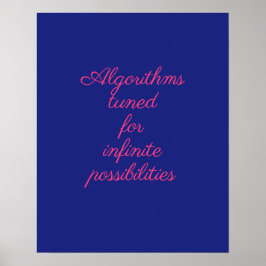 Poster Decoração Quântica Rosa Azul Cósmico