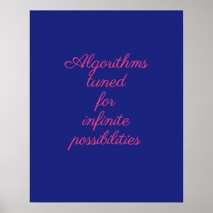Poster Decoração Quântica Rosa Azul Cósmico