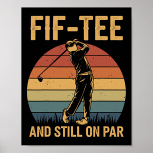 Poster Decorações de Aniversário de Golfe Fif-tee Golf Pu
