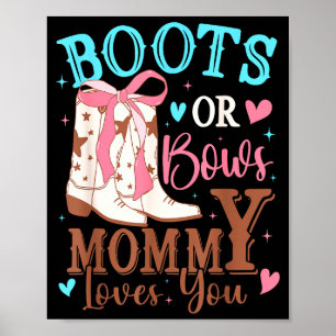 Poster Decorações de revelação de gênero Botas ou laços m